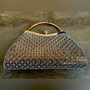 Gold rhinestone Clutch/ Body purse.